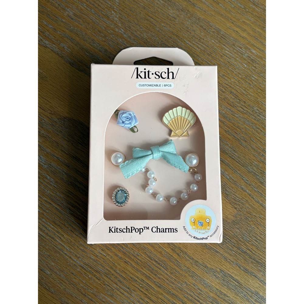 Kitsch KitschPop Charms Coastal Cottage Collection 6pc Set Blue Pearl Shell